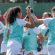 Jogadoras do Rio Hockey durante o Campeonato Brasileiro de hóquei sobre a grama