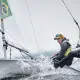Juliana Martins Duque e Rafael Britto Silva durante o Mundial 470 na Polônia