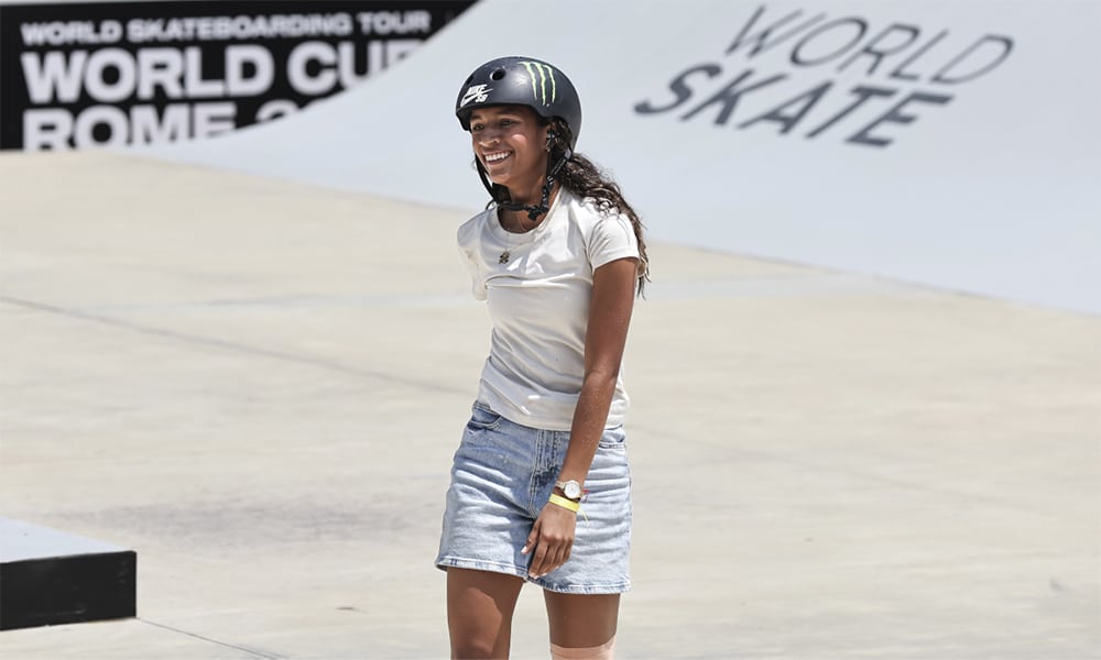 Na imagem, Rayssa Leal, que fechou a semifinal em 12º lugar.