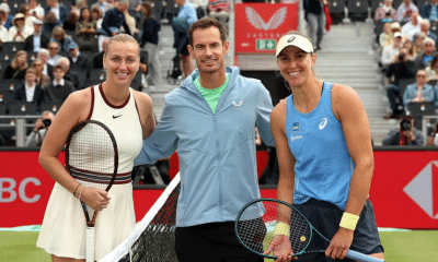 Bia Haddad Maia e Andy Murray na quadra que leva o nome da lenda britânica