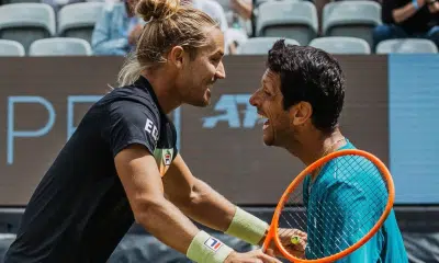 Marcelo Melo e Rafael Matos na grama