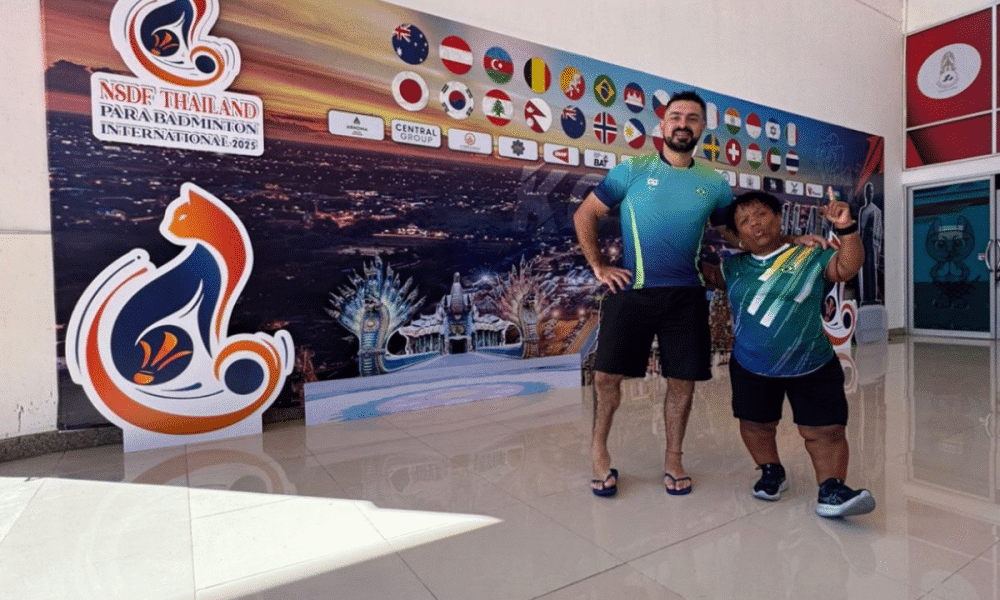 Cristiane Lourenço e André Luiz no Torneio Internacional de Parabadminton