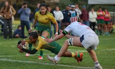Na imagem, momento de um dos tries do Brasil contra os Estados Unidos.