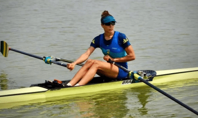 Beatriz Tavares durante à Copa do Mundo de Remo no single skiff