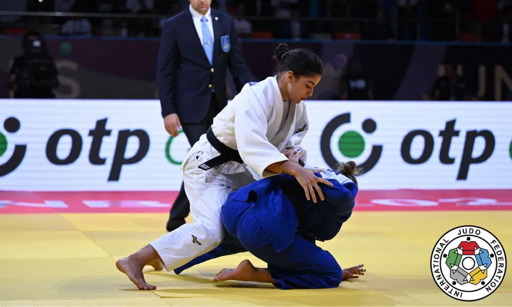 Bianca Reis em luta do último Mundial Júnior. Ela vai disputar os Jogos Pan-Americanos Júnior em Assunção no Paraguai