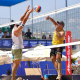 George e Saymon em partida do Challenge de Alanya de vôlei de praia
