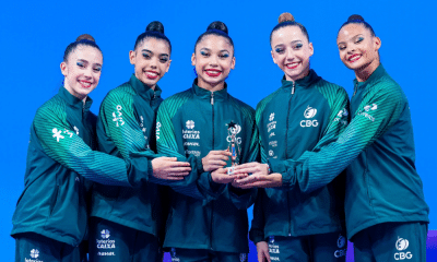 ginástica rítmica: conjunto júnior do brasil é prata nos cinco arcos no mundial