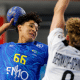 Brasil em ação contra a Áustria no Mundial Sub-21 de Handebol masculino