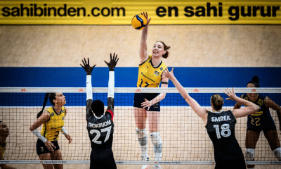 Julia Bergmann no jogo entre Brasil e Canadá na VNL Feminina