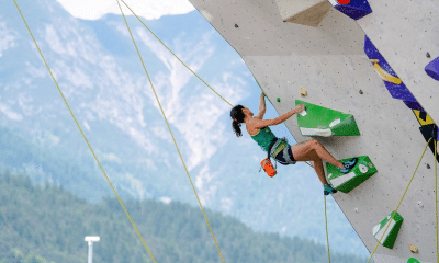Marina Dias em ação na Áustria copa do mundo de paraescalada