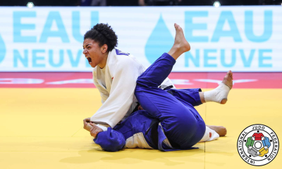 Shirlen Nascimento aplica golpe em adversária no Mundial de Judô