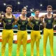 Equipe masculina do Brasil no Pan de ginástica artística: Leo Souza, Patrick Sampaio, Lucas Bitencourt, Johnny Oshiro, Vitaliy Guimarães e Diogo Soares