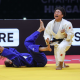 Shirlen Nascimento comemora após ganhar o bronze no Mundial de judô 2025