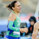 Tatiane Raquel da Silva em prova no Continental Tour de atletismo na Lituânia