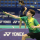 Joaquim Mendonça, do Brasil, em jogo do Pan-Americano Júnior de badminton