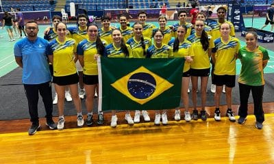 Equipe do Brasil faz o primeiro treino no ginásio do Campeonato Pan-Americano Júnior de badminton