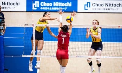 Julia Kudiess destaque do Brasil contra a França na Liga das Nações (VNL) de vôlei feminino