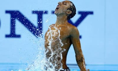 Bernardo Barreto é jovem atleta do nado artístico no Campeonato Mundial de Esportes Aquáticos 2025 (Foto: Satiro Sodré/CBDA)