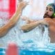 Polo Aquático Brasil - Atleta da Seleção Brasileira Gustavo Guimarães em ação de ataque contra o Japão