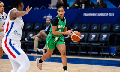 Bella Nascimento em jogo da Americup de basquete feminino