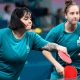 Bruna Alexandre e Danielle Rauen no tênis de mesa dos Jogos Paralímpicos Paris. Atletas assinaram ofício enviado ao ministério do Esporte