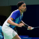 Donnians Oliveira em jogo de badminton na Universíade