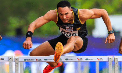 Eduardo Rodrigues compete nos 110m com barreiras em Barcelona