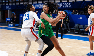 Kamilla Cardoso no jogo entre Brasil e República Dominicana na Americup de basquete feminino - seleção brasileira