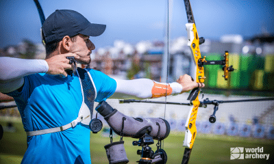 Marcus D'Almeida na Copa do Mundo de tiro com arco em Madri na Espanha