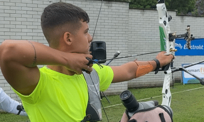 Matheus Gomes na Copa do Mundo de tiro com arco em Madri
