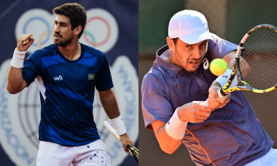 Orlando Luz e Matheus Pucinelli em jogos do ATP Challenger Tour