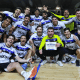 Jogadores do Pinheiros comemoram vitória sobre Taubaté na Liga Nacional de Handebol