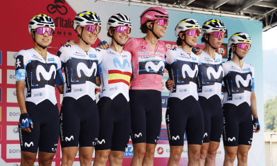 Tota Magalhães junto com o resto da Equipe Movistar no Giro D'Itália Feminino 2025