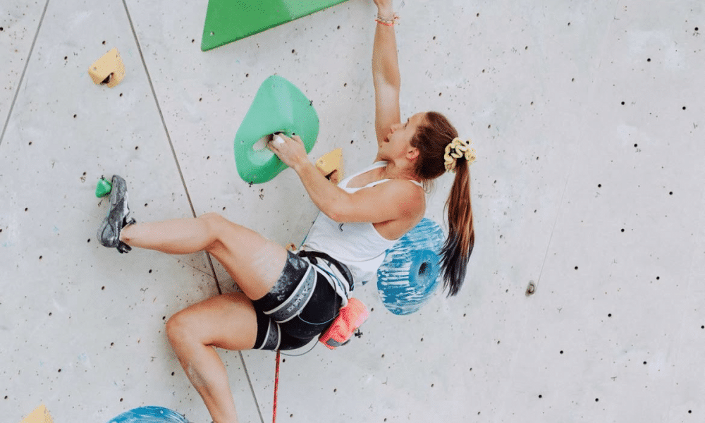 Anja Koehler na etapa de Innsbruck, da Copa do Mundo de Escalada