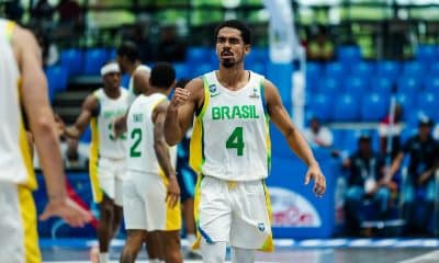 Na imagem, Alexey Borges comemorando a primeira vitória do Brasil na AmeriCup 2025.