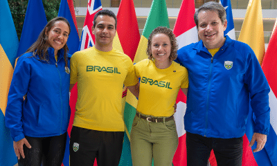 Joyce Ardies, Leandro Guilheiro, Yane Marques e Marco La Porta em coletiva do COB nos Jogos Pan-Americanos Júnior Assunção-2025