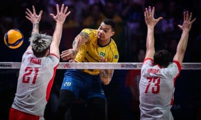 Darlan liderou a pontuação do Brasil na vitória contra a Polônia em torneio amistoso do vôlei masculino