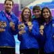 Guilherme Caribé, Stephanie Balduccini, Pedro Sansone e Beatriz Bezerra conquistaram a medalha de ouro no Revezamento 4x100 m livre misto