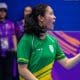 Na imagem, Karina Shiray, que conquistou uma das vitórias do Brasil no feminino sub-19.