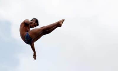 Miguel Cardoso entre os brasileiros do Saltos Ornamentais na plataforma de 10 metros do Mundial