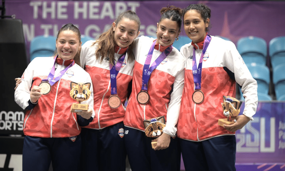 Agostina Ochipinti, Ana Brítez, Antonella Luraghi e Manuela Ramirez. Basquete 3x3 paraguai bronze nos Jogos Pan-Americanos Júnior Assunção-2025