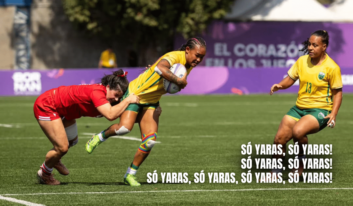 Claudinha Bochecha em jogo de Rugby sevens nos Jogos Pan-Americanos Júnior Assunção-2025