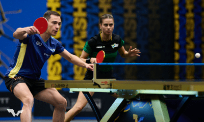 Hugo Calderano e Bruna Takahashi quartas de final duplas mistas Europa Smash de tênis de mesa