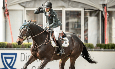 O cavaleiro João Victor Castro Lima durante uma prova de hipismo