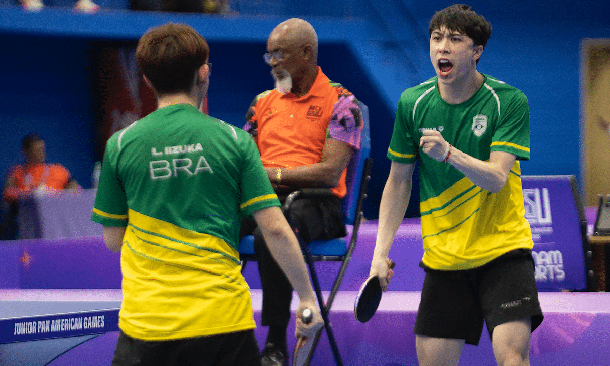 Leonardo Iizuka e Felipe Doti Arado no tênis de mesa Jogos Pan-Americanos Júnior Assunção-2025