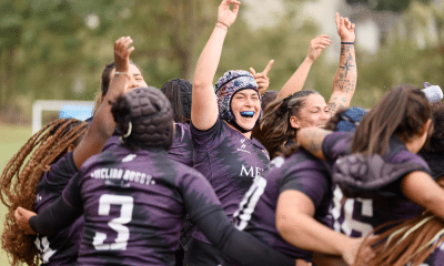 Time de Melina comemorando o título da Copa do Brasil de rugby XV