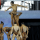 Bernardo Santos e Bernardo Barreto na disputa do acrobatico do nado artístico no Mundial de Esportes Aquáticos de 2025