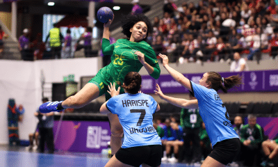 Raquel Ladeia em jogo de handebol nos Jogos Pan-Americanos Júnior Assunção-2025