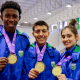 Henrique Marques, Guilherme Morais e Camilly Gosch ouro no taekwondo por equipes Jogos Pan-Americanos Júnior Assunção-2025