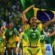 Alexandra Nascimento comemora a medalha de ouro no handebol feminino nos Jogos Pan-Americanos Rio-2007
